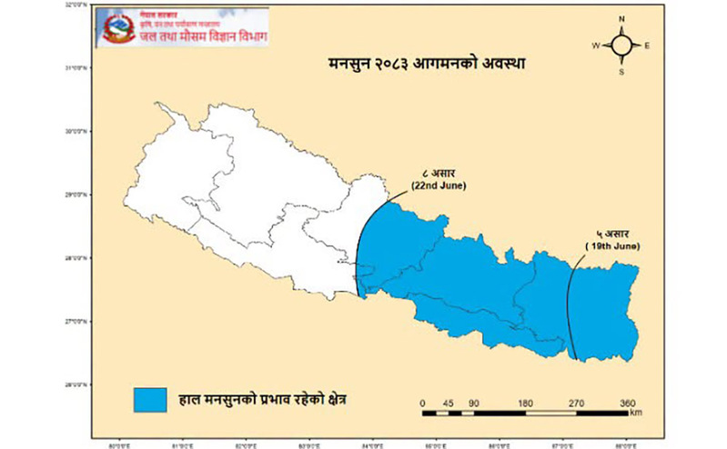 मनसुनी प्रणाली देशका थप भागमा विस्तार