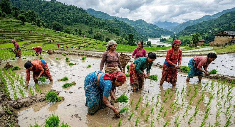 देशभर ४५.८१ प्रतिशत धान रोपाइँ, गण्डकीमा सबैभन्दा बढी